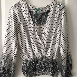 Printed and Smocked Blouse